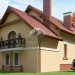 102-56  -  проект частного дома с башней и гаражом из кирпича