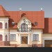 102-56  -  проект частного дома с башней и гаражом из кирпича