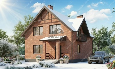 Проект загородного двухэтажного дома в современном стиле
