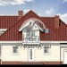 Проект узкого двухэтажного дома из керамоблоков с эркером и одноместным гаражом - SK-111