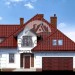 Проект европейского двухэтажного дома из керамоблоков с двухместным гаражом и эркером - SK-38