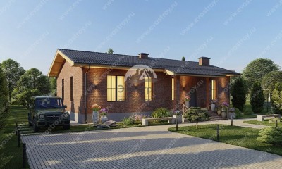 Проект загородного одноэтажного дома с размерами 16 м на 18 м