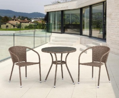 Комплект плетеной мебели AFINA из иск. ротанга T282ANT/Y137C-W56 Light Brown 2Pcs
